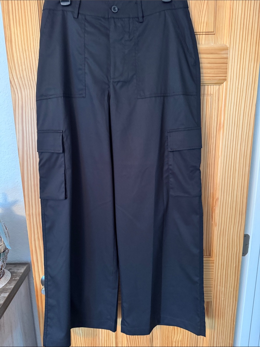 naked wardrobe Black Wide-Leg Cargo Pants